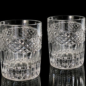Val Saint Lambert Whiskey Glasses | 2Pcs | Old Fashioned Bourbon Glass Set
