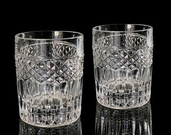 Val Saint Lambert Whiskey Glasses | 2Pcs | Old Fashioned Bourbon Glass Set