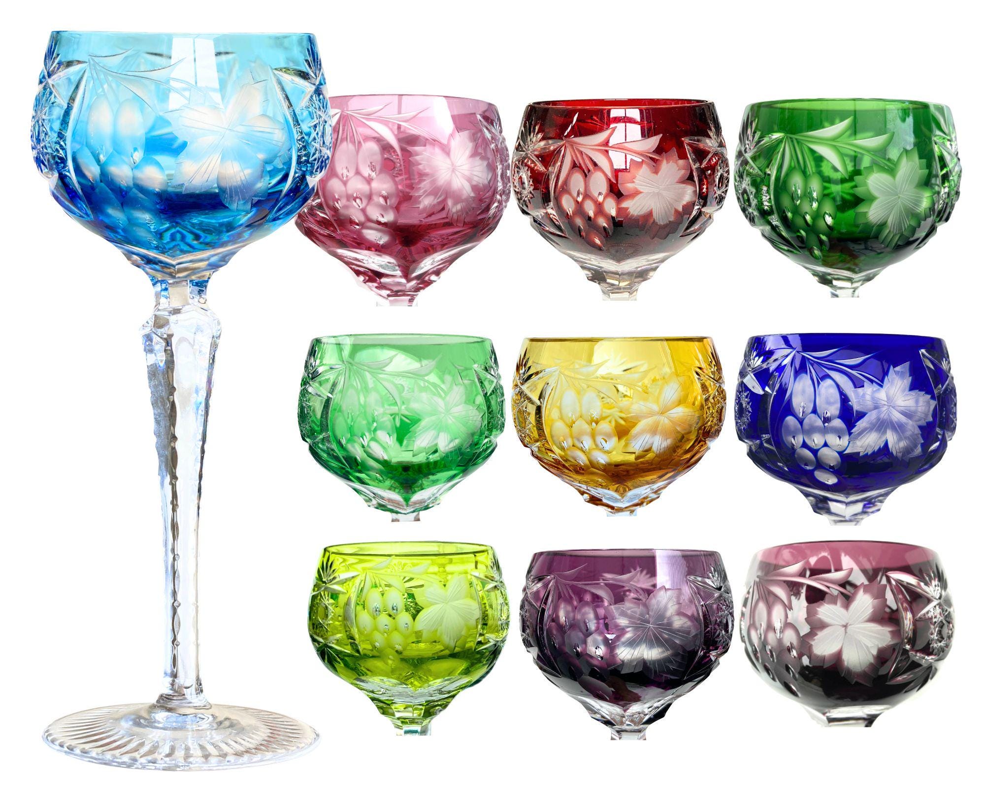 Bohemian colored crystal glass - Etsy 日本