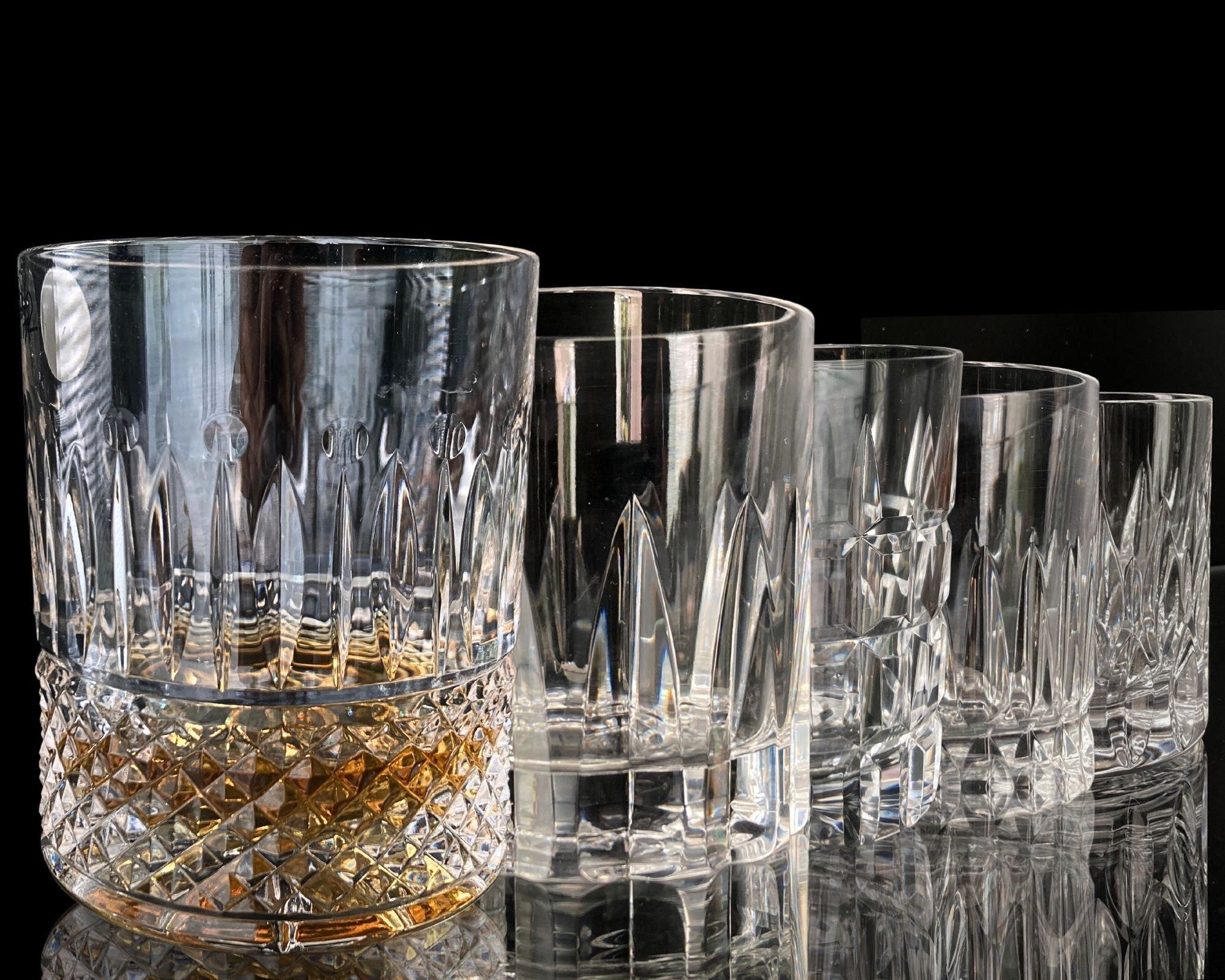 1pcs Embossed Woven Texture Glasses Clear Glass Whiskey Drinking