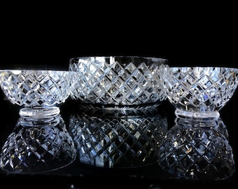 Crystal bowl, set of 7, Fruit bowl / Waterford Lismore Style