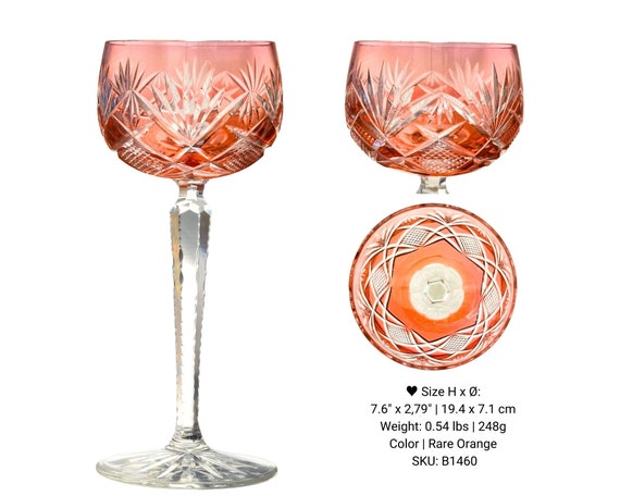 Art Deco Wine Glasses, 2Pcs, Val Saint Lambert