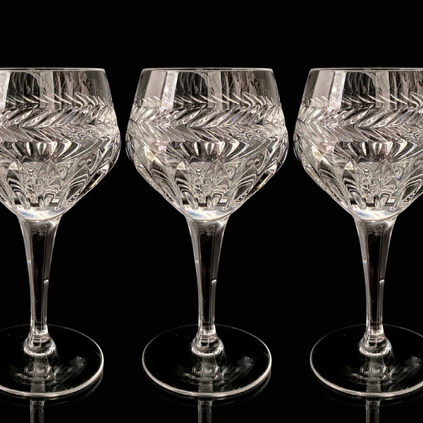 Nachtmann Wine Glasses | Vintage Crystal Goblets | 3Pcs | Pattern Antoinette | 1970s