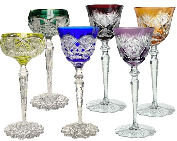 Val Saint Lambert Finest Crystal Large Wine Or Water Goblets in Antique  Wine Glasses, Carafes & Drinking Glasses