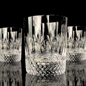 Crystal Whiskey Glasses | 3Pcs | Cut Panel | Colleen, Tommy Pattern | ca 1950-1970s