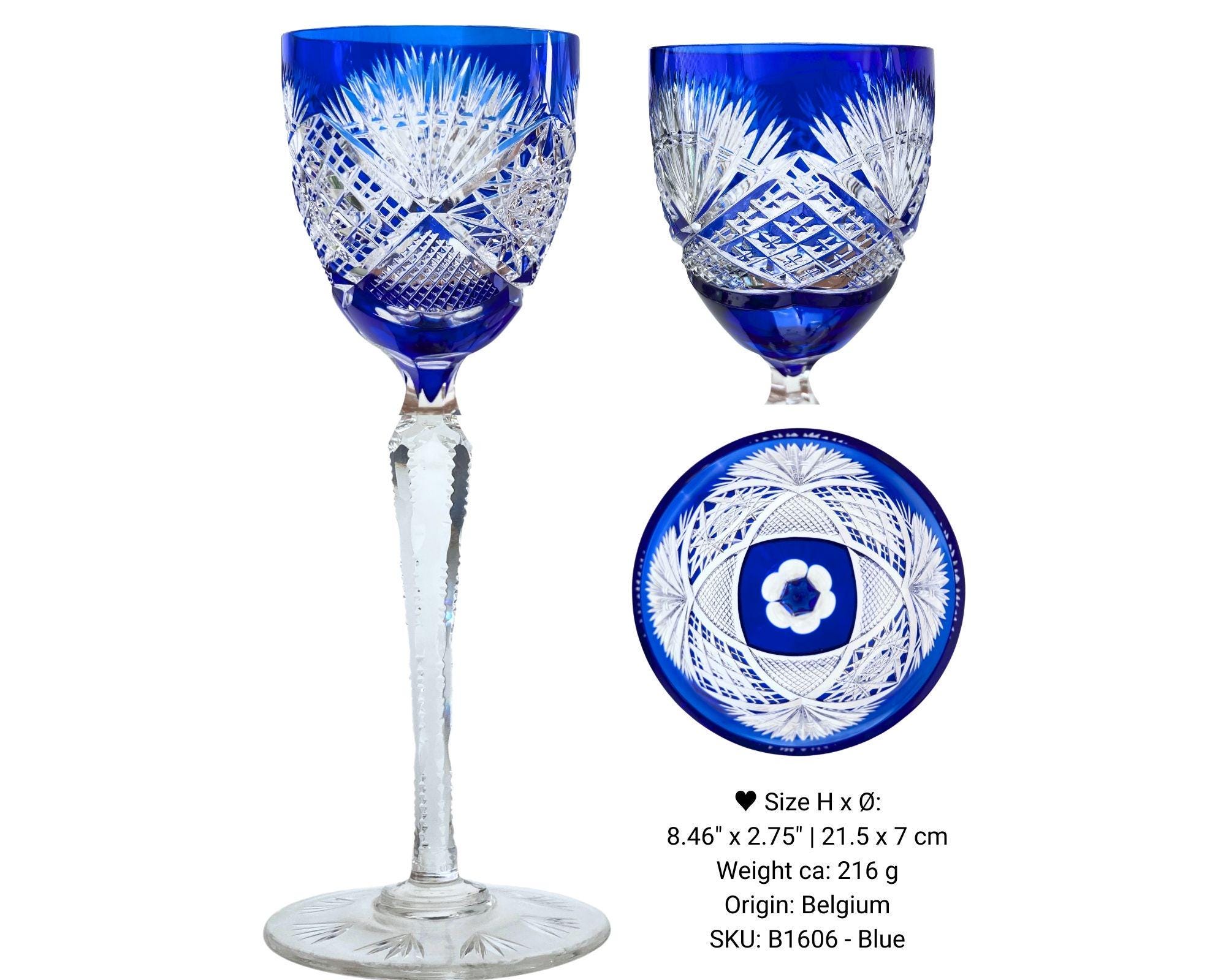 Wine Glasses | Blue (1) | Val Saint Lambert, Saint Louis, Baccarat