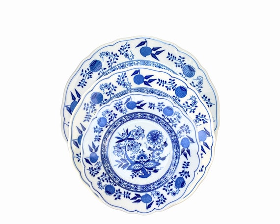 Blue Onion Plate Set | 3 Pc Place Setting | Hutschenreuther Rim