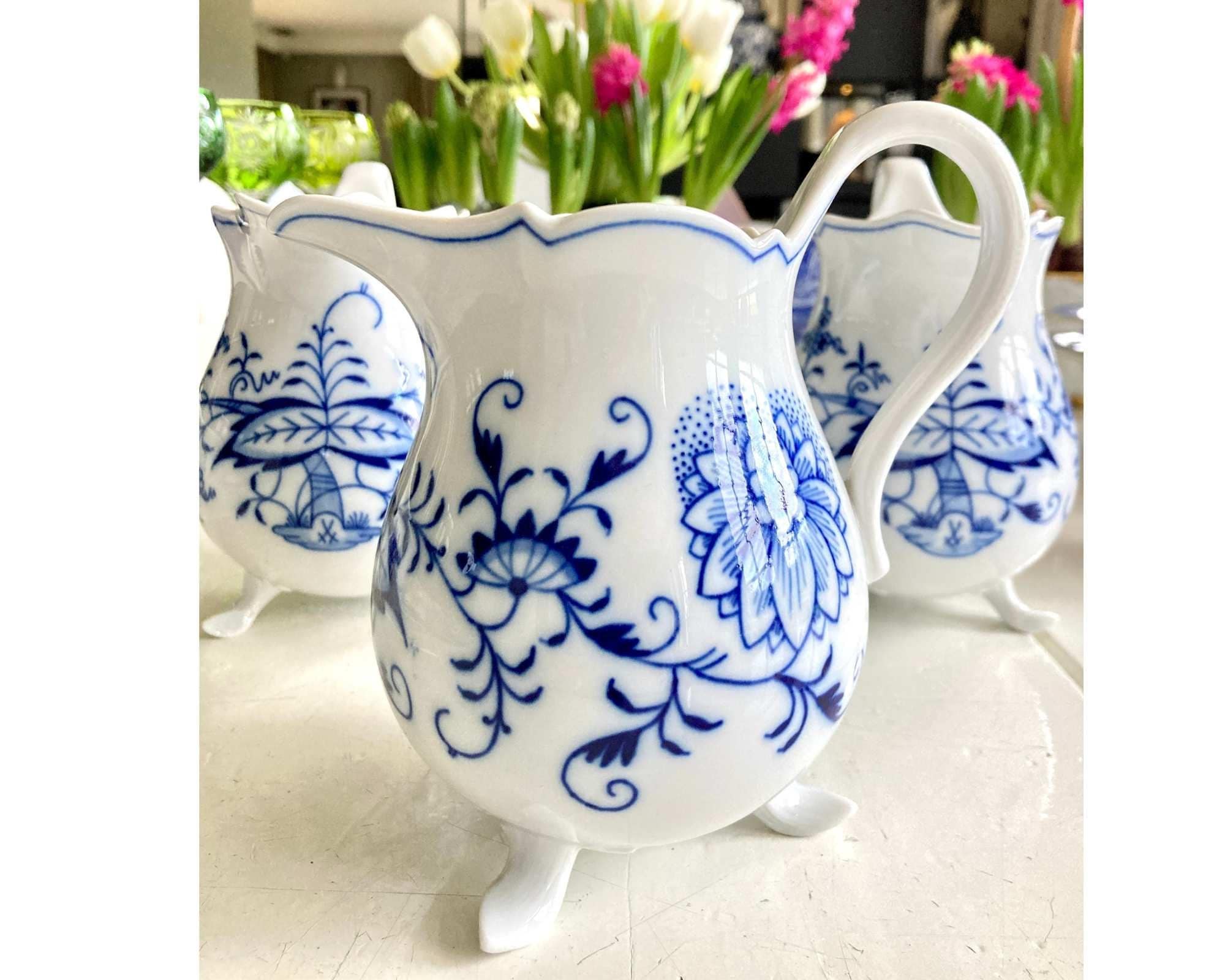 Meissen Blue Onion Jug | 1pc | Large Milk Pitcher | Signed Blue