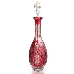 Crystal Decanter | Nachtmann Traube | Cut Grapes Decor | Ruby Red | 60s-80s