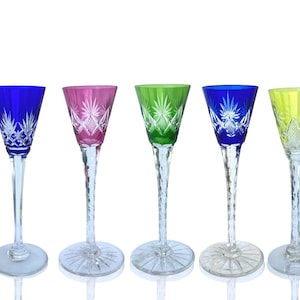 Saint Louis Cordial Glasses | 5PcsLiquor | 5.74" Tall | Pattern: Nelly