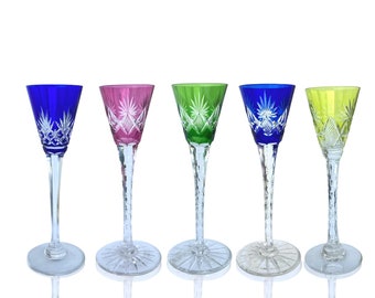 Saint Louis Cordial Glasses | 5PcsLiquor | 5.74" Tall | Pattern: Nelly