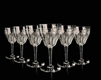 Set of 6 Crystal Glasses - Val Saint Lambert - Model Zermatt - Etsy