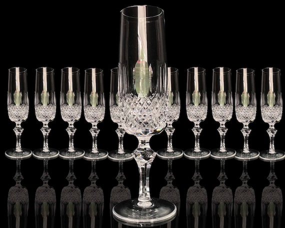 MINT Vintage 1970's Crystal Baccarat Coupe Champagne Glasses