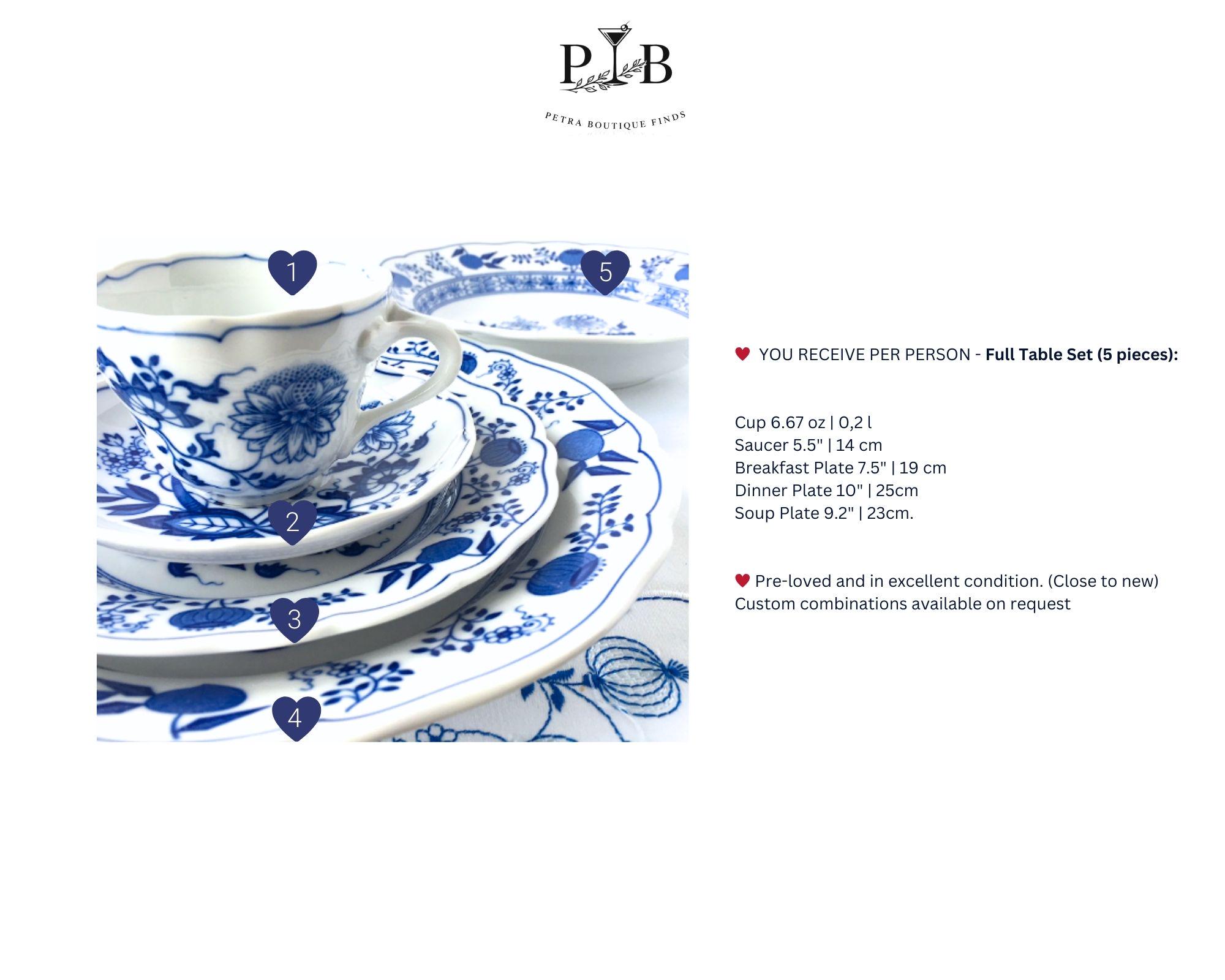 Hutschenreuther 青い花柄皿 6枚セット Blue Onion Dinnerware Set | Porcelain Plates | for 6 Persons