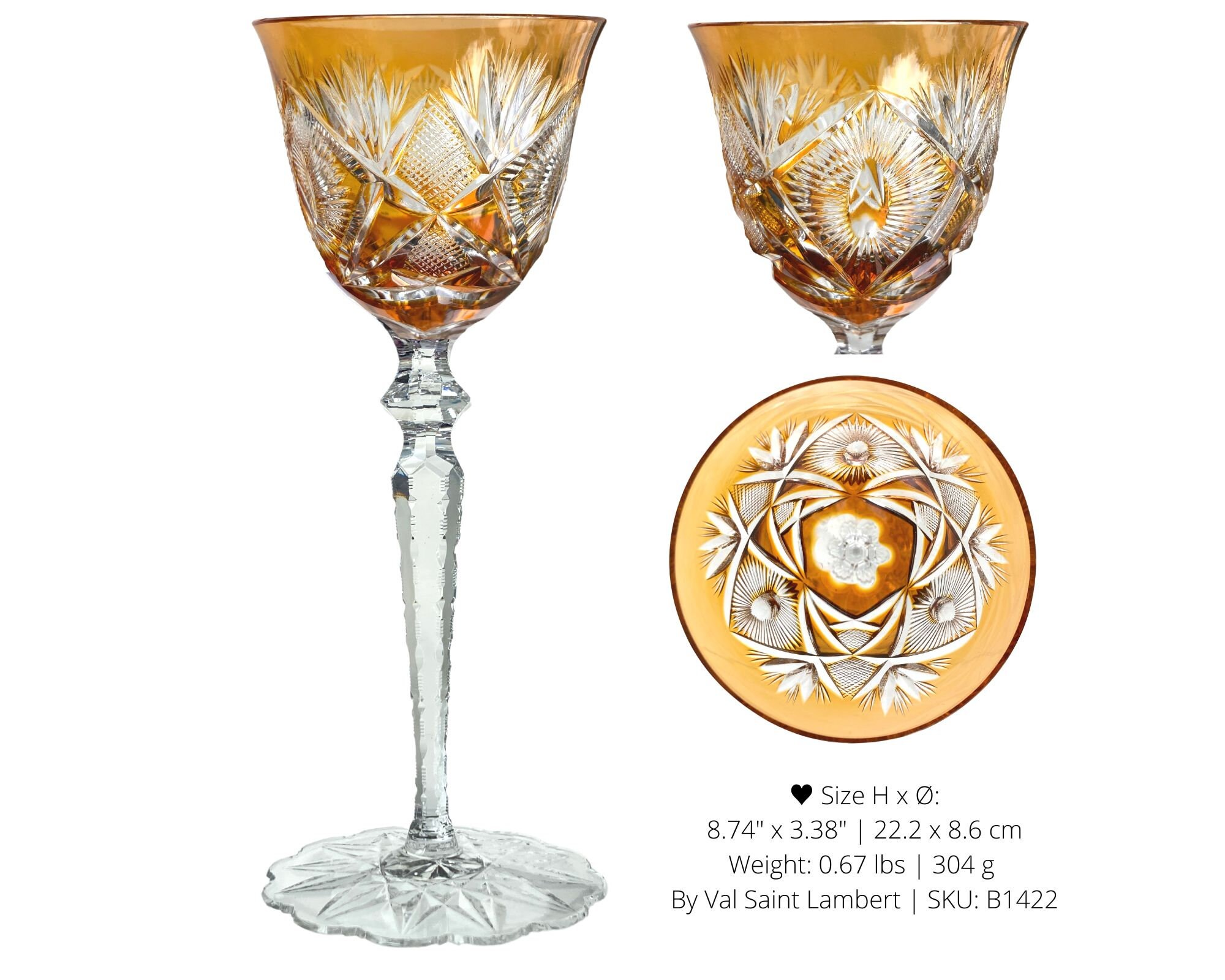 Val Saint Lambert Wine Glass | 1pcs | Saarlouis, Saarbrucken