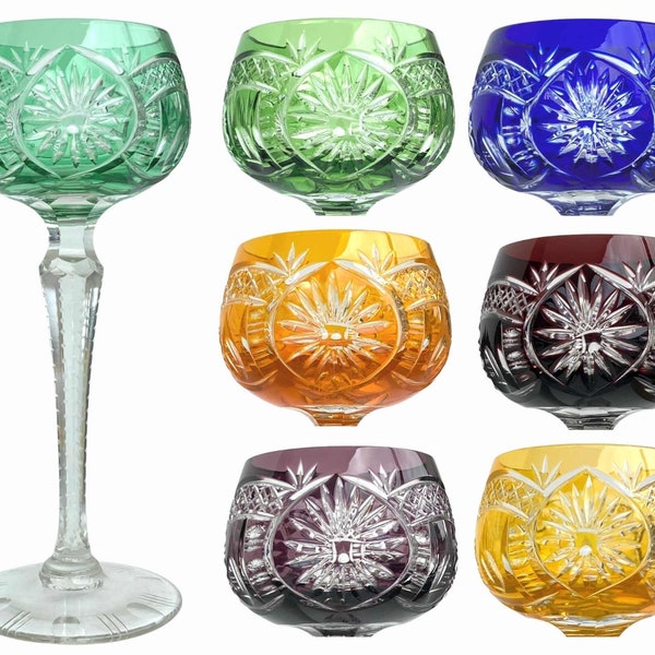 Verre à vin taillé en cristal | Gobelet à vin | 1 pièces | Choisissez votre couleur | Peill Allemagne