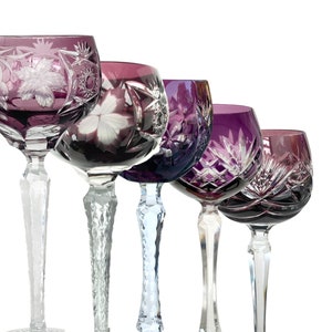 Amethyst Wine Glass | 1Pcs | Wine Goblet | Cut to Clear | Val Saint Lambert, Nachtmann