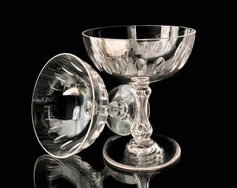 Copas de champán Val Saint Lambert | 2 piezas | Baroche, Príncipe de Galles | alrededor de 1900
