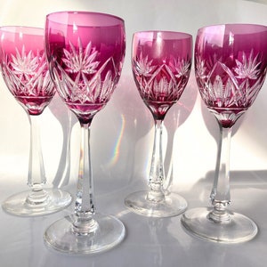 Val Saint Lambert Crystal | 8Pcs | Wine Glasses | Annette Lubin | 1904-1905