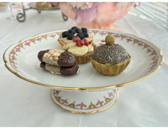 フランスアンティーク ディネット ケーキスタンド ケーキスタンド台座 | 7ピース | アンティークフランス製磁器 | 1918年