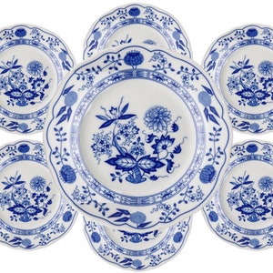 Blue Onion Breakfast Plates | 6Pcs | 7.48" | Scalloped | Hutschenreuther (Rosenthal)
