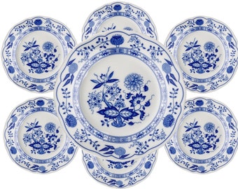 Blue Onion Breakfast Plates | 6Pcs | 7.48" | Scalloped | Hutschenreuther (Rosenthal)