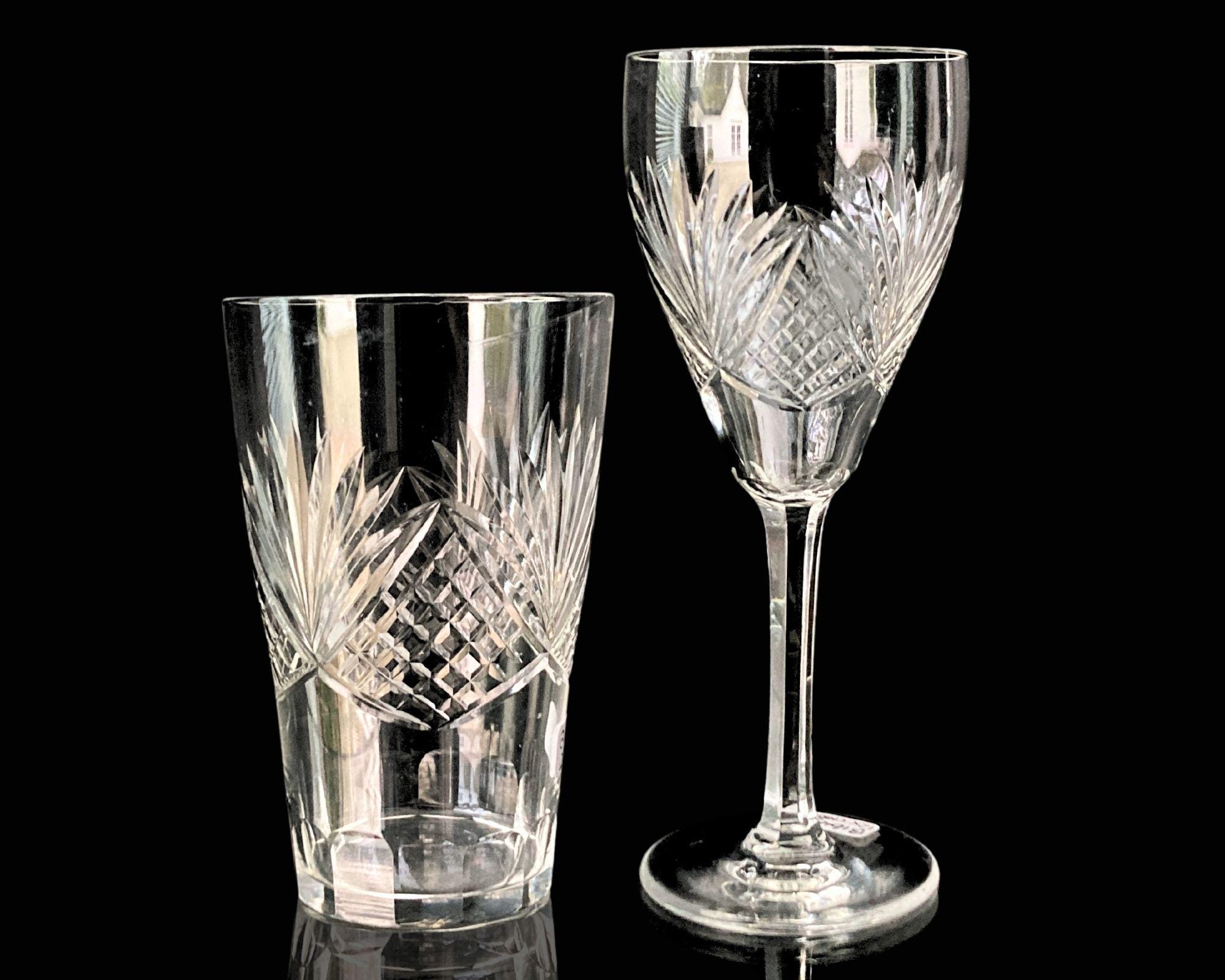 フランス ワイングラス 「ロカイユ模様」アンティーク クリスタル