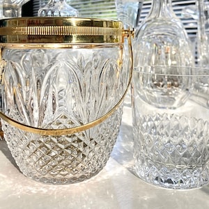 French Ice Bucket | Gold or Silver Decorated Handle | 1Pcs| Make a Selection | circa 1960 set