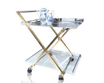 Carrito de bebidas | Carrito de bar vintage | Muebles de Lucite