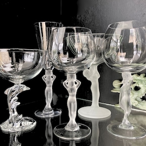 Crystal Figurine Wine Glass | Woman Venus | 1Pcs | Glass Art Lalique, Bayel