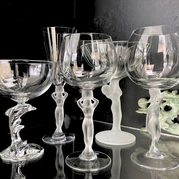 Crystal Figurine Wine Glass | Woman Venus | 1Pcs | Glass Art Lalique, Bayel