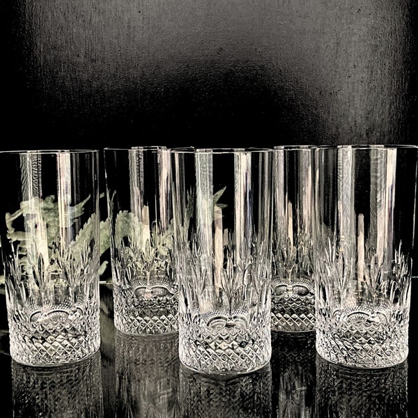 Verres à cocktail en cristal | 6 verres à long drink en Colleen, motif Tommy | vers les années 1950-1970