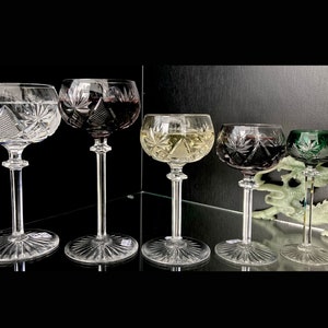 Val Saint Lambert Berncastel | Clear Crystal Glassware | Select Water, Wine or Port | Approx 1950s