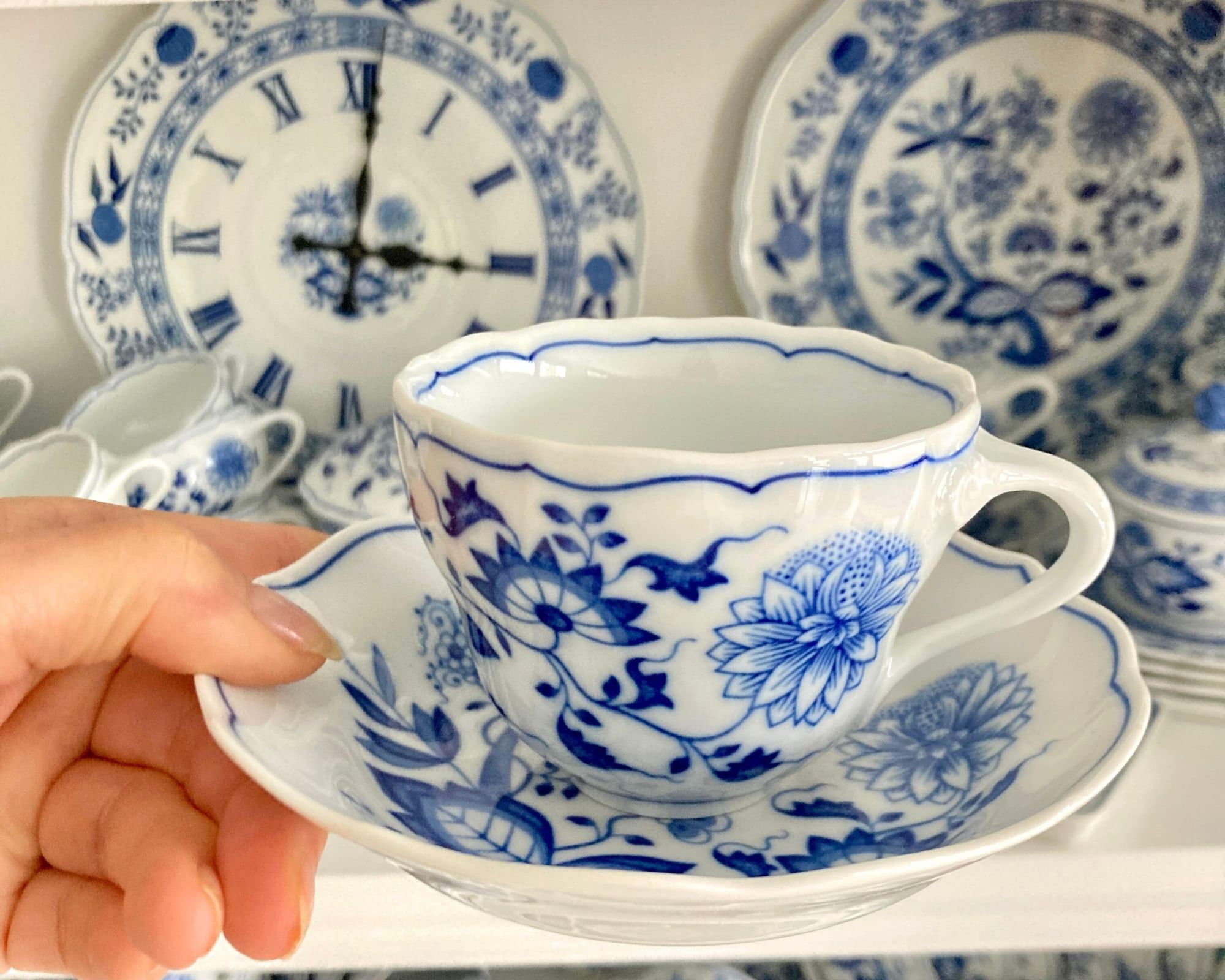 磁器コーヒーカップソーサー | 磁器コーヒーカップソーサー1個 |ブルー