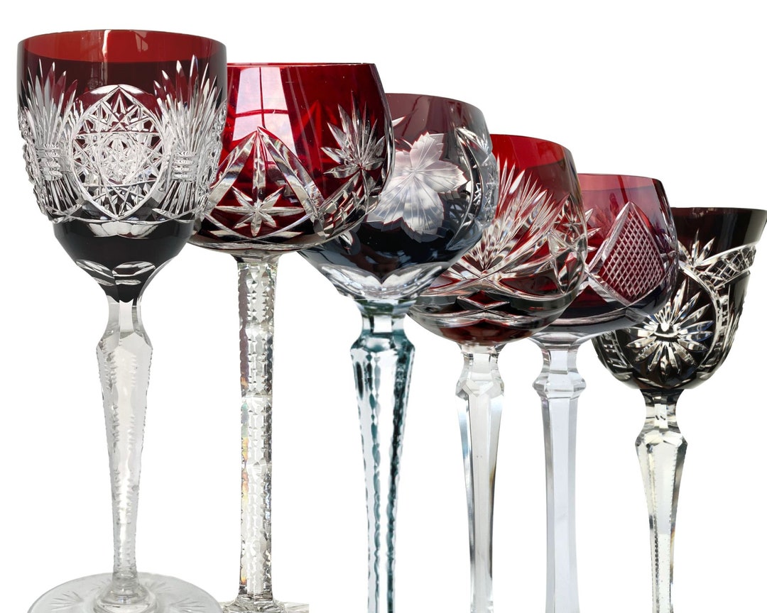 Colored Red Bohemian Wine Glasses // Set of 6 - The Crystal Wonderland -  Touch of Modern