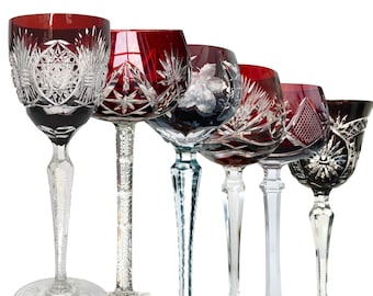 Verre à vin rouge rubis (1) | Coupé pour effacer le cristal | Nachtmann, Saint Louis, Klokotschnik