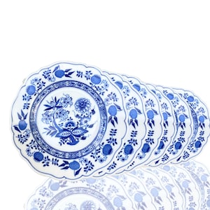 Platos de desayuno con cebolla azul | 6 piezas | 19 cm | Festoneados | Hutschenreuther