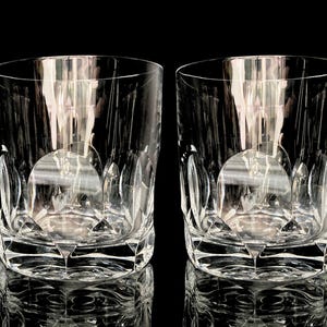 Vintage Crystal Whiskey Glasses | 2pcs | 1970s | Panel cut design