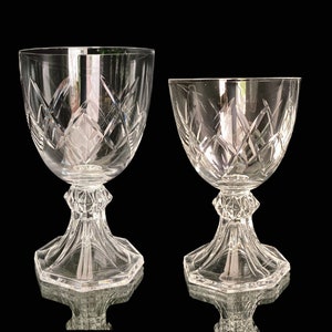 Val Saint Lambert Wine Glasses | Hexagon Hollow Stem | Yale