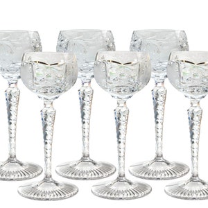 Nachtmann Grapes Wine Glasses | Mid Size in Clear | 6Pcs | Vintage as New