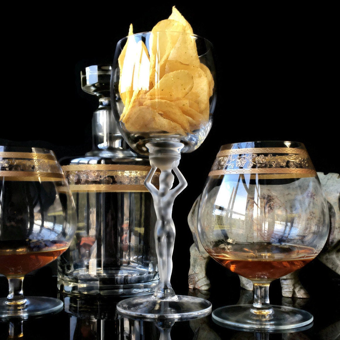 Crystal Figurine Wine Glass | Woman Venus | 1pcs | Glass Art