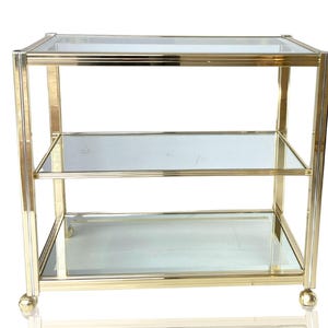 French Bar Cart Table | Gold Chrome | Paris by Pierre Vandel | 1960s