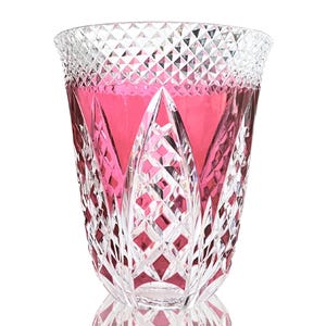 Val Saint Lambert Vase | Pink Crystal | Signed