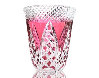 Val Saint Lambert ルビー色 大型クリスタル花瓶 Val Saint Lambert Emerald Green Crystal Vase. - Etsy