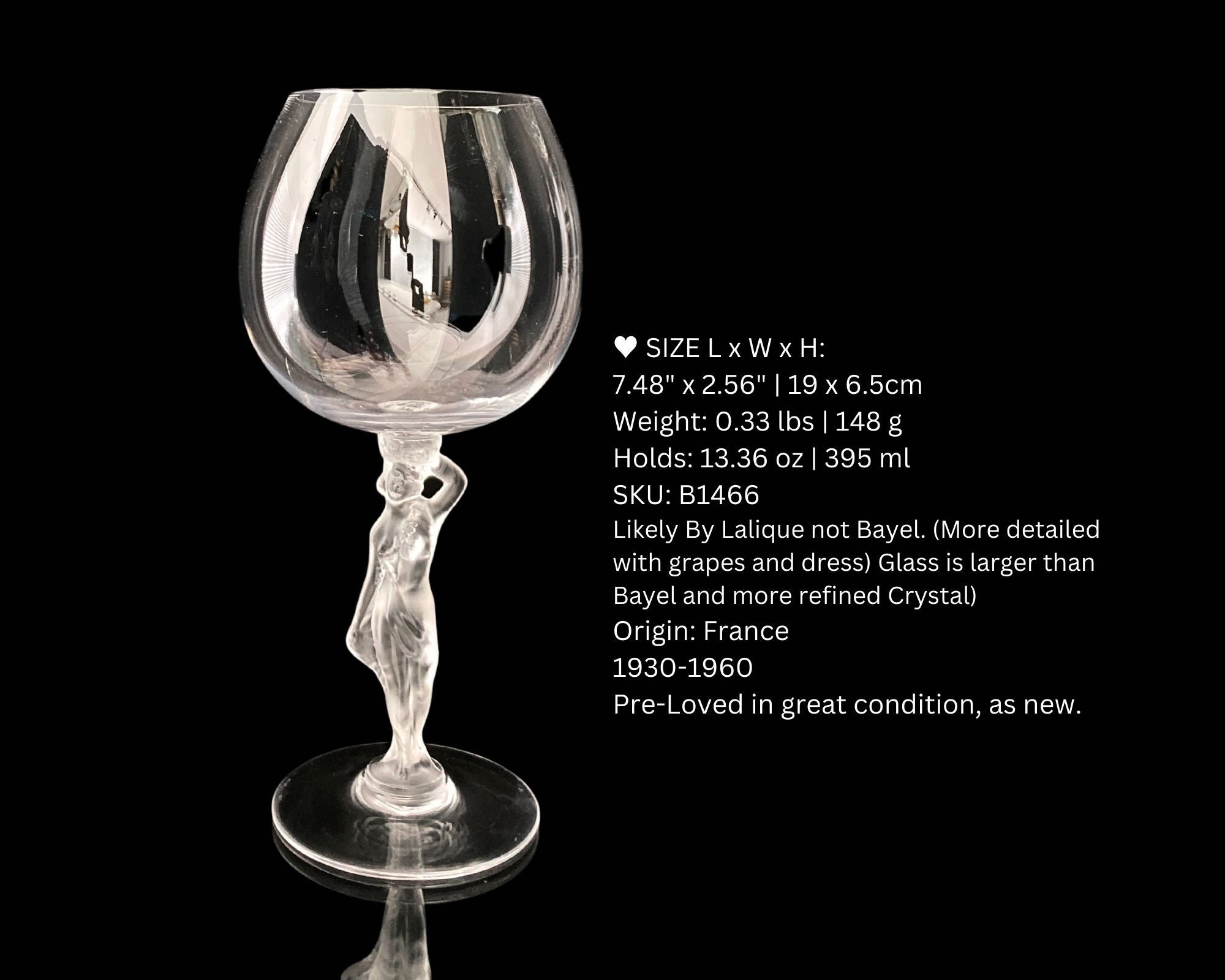 Crystal Figurine Wine Glass | Woman Venus | 1pcs | Glass Art
