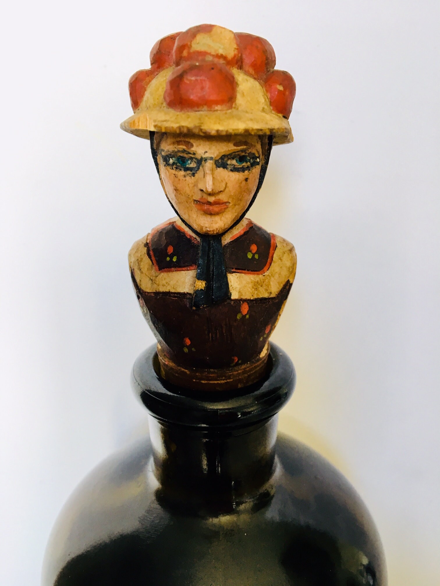 Hand Carved Wood Bottle Stopper Anri Stopper the Woman. Etsy