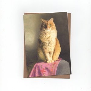 Tomcat rouge Boris, impression d'un dessin au crayon de couleur, carte pliée avec enveloppe