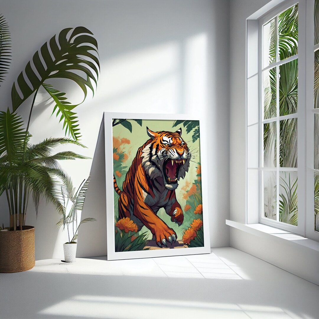 Tiger, Jungle Cat Poster, Big Cat Wall Art, Nature Decor, Wildlife ...