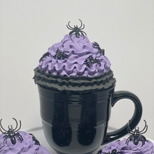 Halloween Spider mug toppers, coffee bar bar decor . LARGE TOPPER