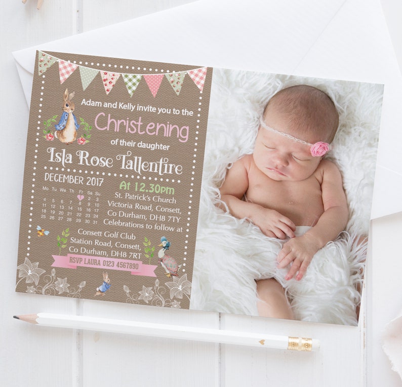 30 Personalised Naming Day Christening Invitations girl boy invites